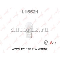 Лампа 12V W21W 21W W3x16d LYNXauto 1 шт. картон L15521