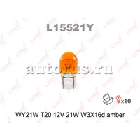 Лампа 12V WY21W 21W W3x16d LYNXauto AMBER 1 шт. картон L15521Y