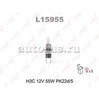 Лампа 12V H3C 55W PK22d-5 LYNXauto 1 шт. L15955