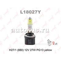 Лампа 12V H27W/1 27W PG13 LYNXauto Yellow 1 шт. картон L18027Y