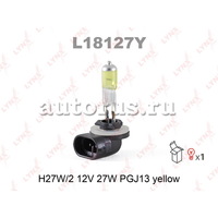 Лампа 12V H27 27W PGJ13 LYNXauto Yellow 1 шт. картон L18127Y