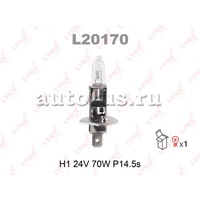 Лампа 24V H1 70W P14,5s LYNXauto 1 шт. картон L20170