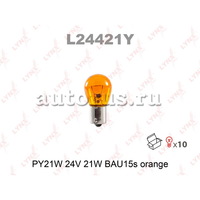 Лампа 24V PY21W 21W BAU15s LYNXauto Orange 1 шт. картон L24421Y