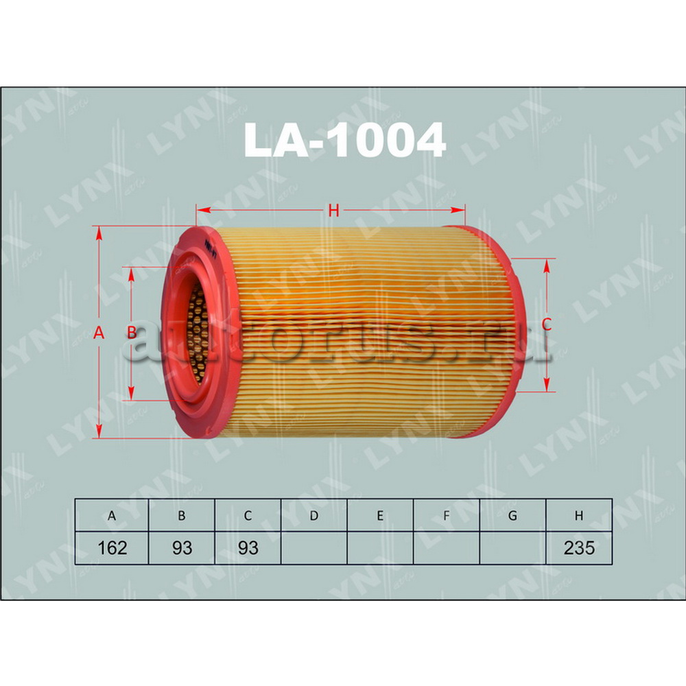 Фильтр воздушный LYNXauto LA-1004