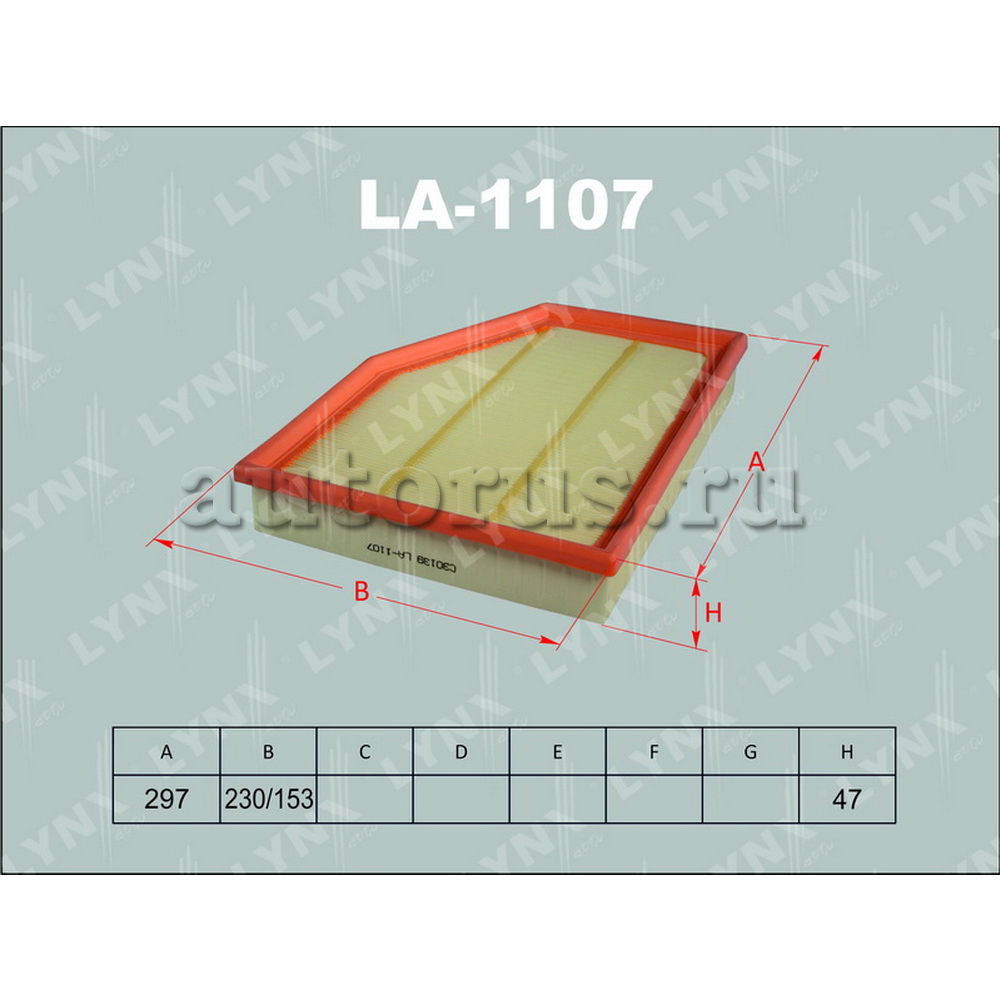 Фильтр воздушный LYNXauto LA-1107