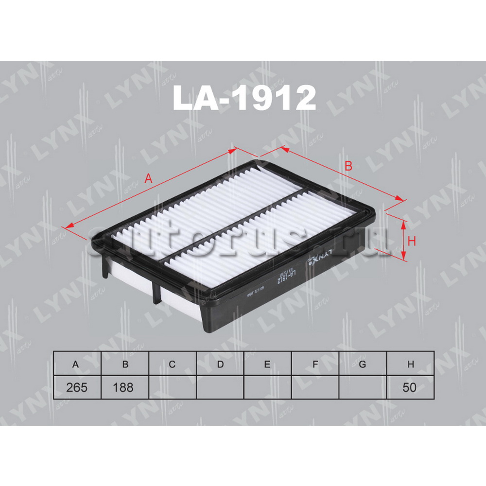 Фильтр воздушный LYNXauto LA-1912