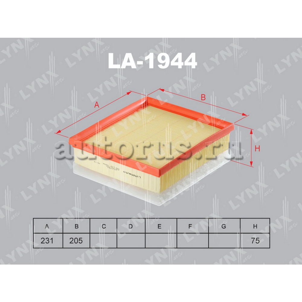 Фильтр воздушный LYNXauto LA-1944