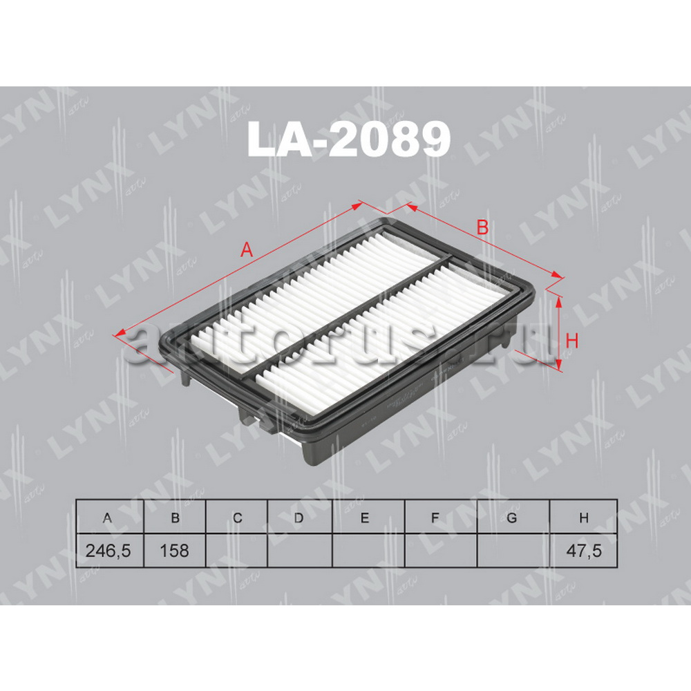 Фильтр воздушный LYNXauto LA-2089