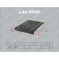 Фильтр салонный угольный LYNXauto LAC-055C