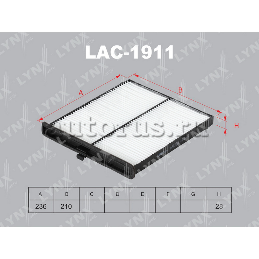 Фильтр салонный LYNXauto LAC-1911