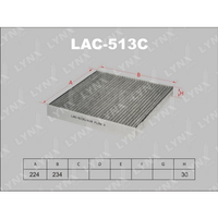 Фильтр салонный угольный LYNXauto LAC-513C
