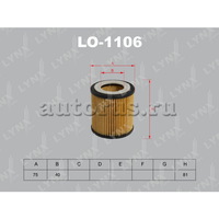 Фильтр масляный LYNXauto LO-1106