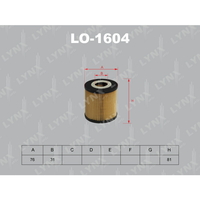 Фильтр масляный LYNXauto LO-1604