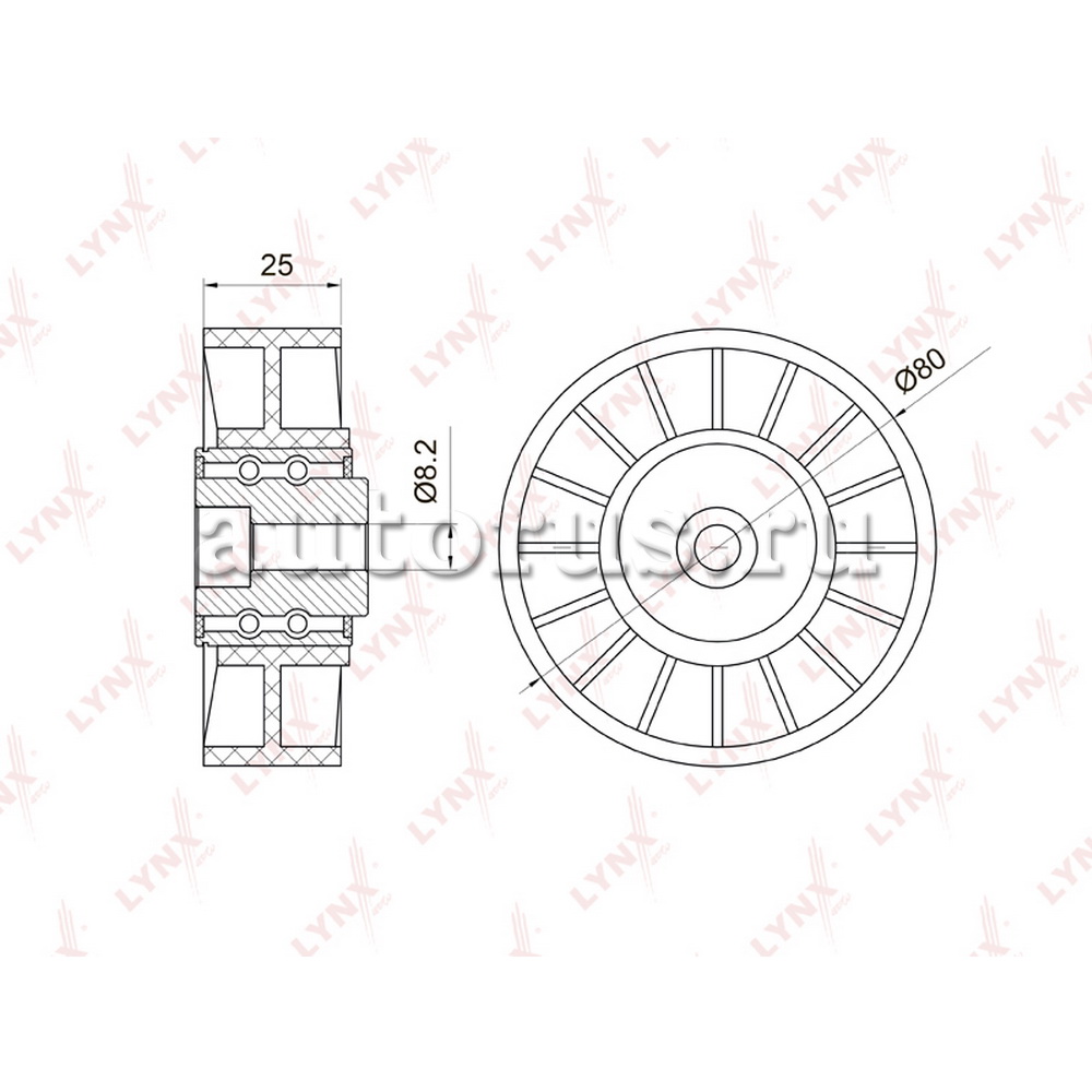 Натяжной ролик / Приводной LYNXauto PB-5008