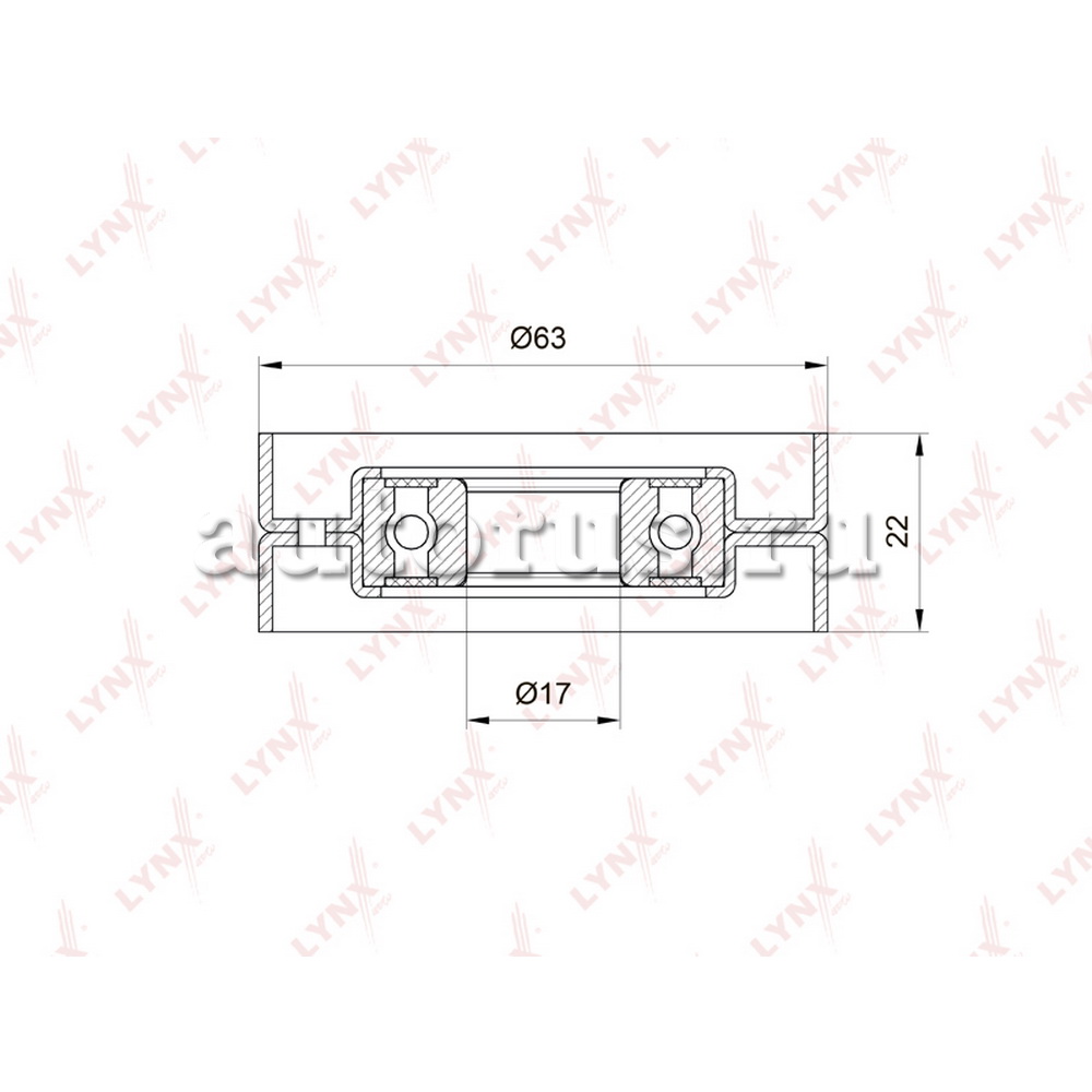 Ролик натяжного механизма / приводной LYNXauto PB-5022