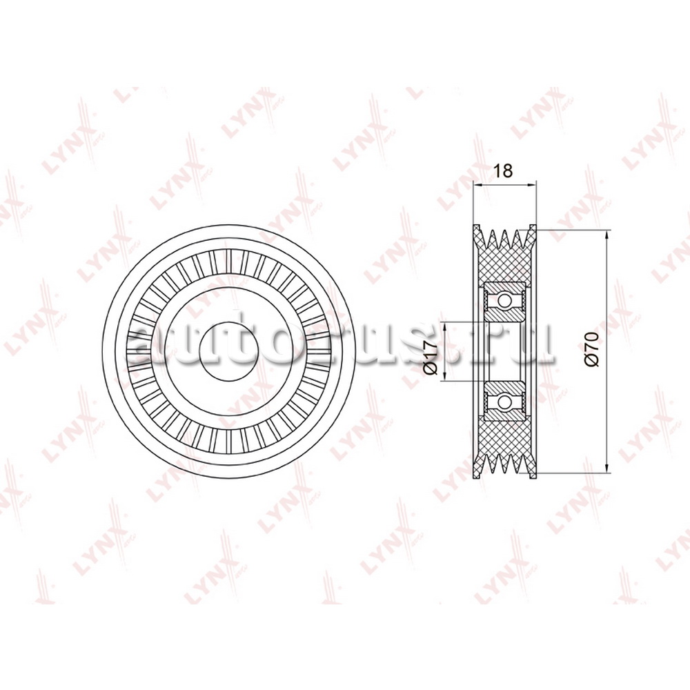 Натяжной ролик / Приводной LYNXauto PB-5023