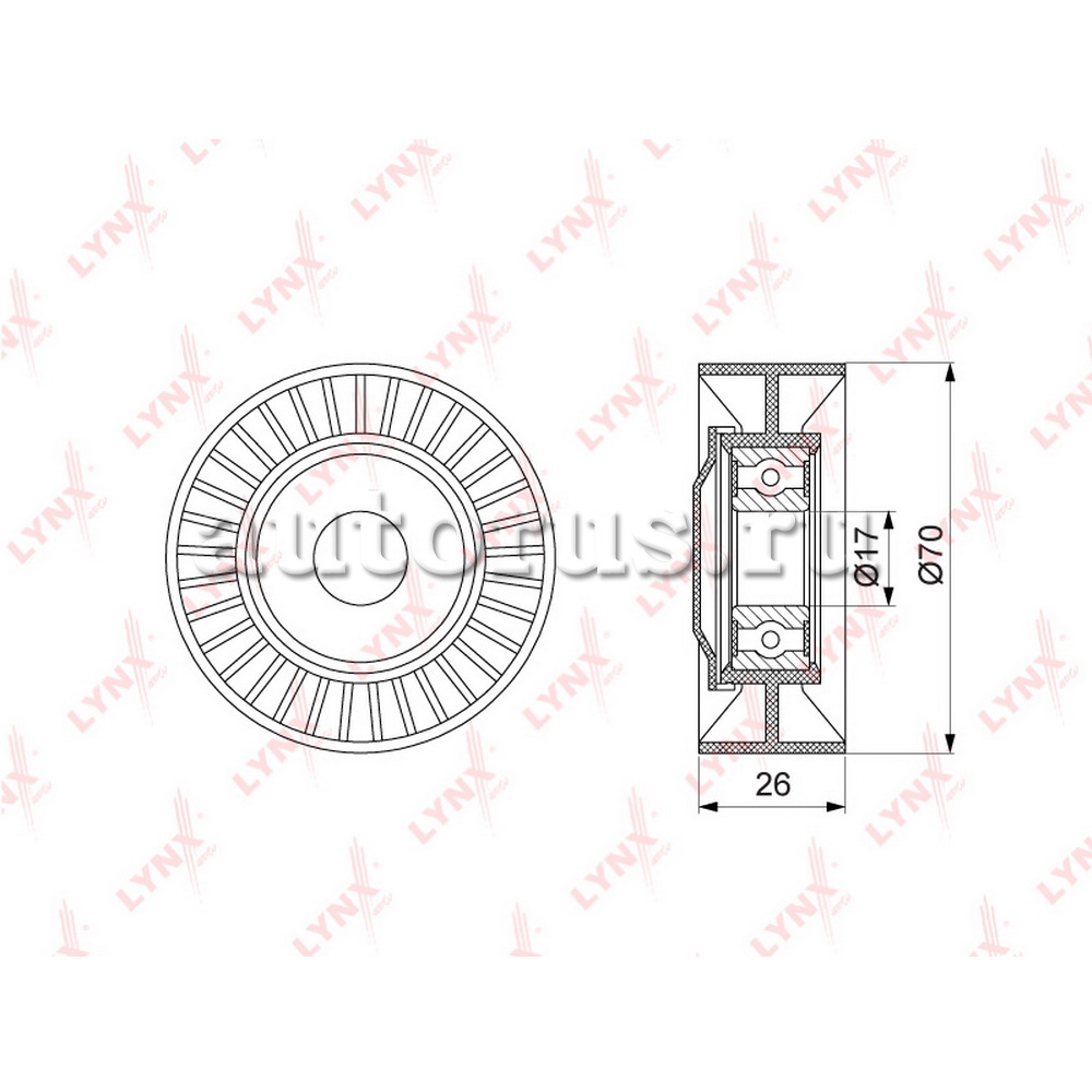Ролик натяжного механизма приводной LYNXauto PB-5375