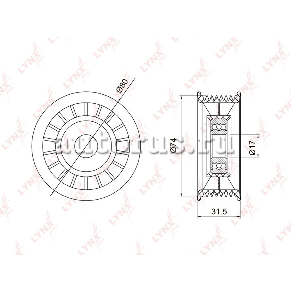 Направляющий ролик / Приводной LYNXauto PB-7013