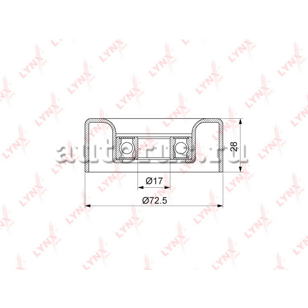 Ролик натяжителя приводного ремня LYNXauto PB-7047