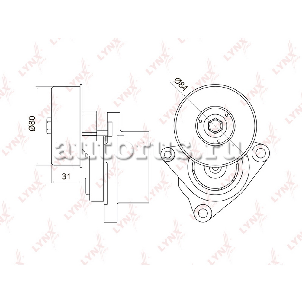 Ролик-Натяжитель приводного ремня LYNXauto PT-3030