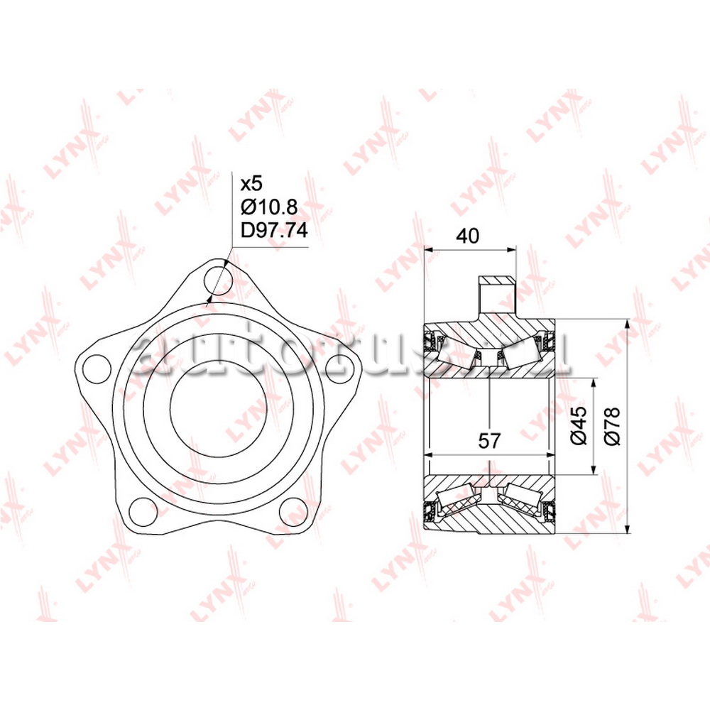 Подшипник ступицы LYNXauto WB-1007