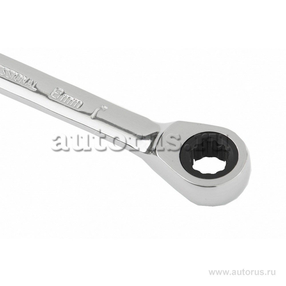 Ключ комбинированный трещоточный, 8мм, CrV, зеркальный хром MATRIX 14801