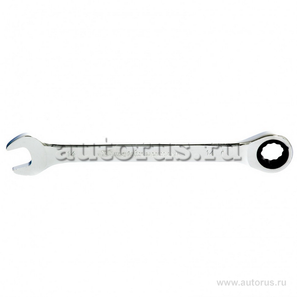 Ключ комбинированный трещоточный, 14мм, CrV, зеркальный хром MATRIX 14807