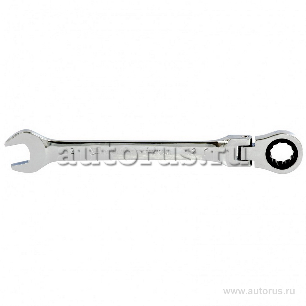 Ключ комбинированный трещоточный, 12мм, CrV, шарнирный, зерк.хром MATRIX 14864