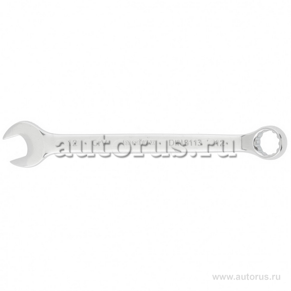 Ключ комбинированный, 12 мм, CrV, полированный хром MATRIX 15156