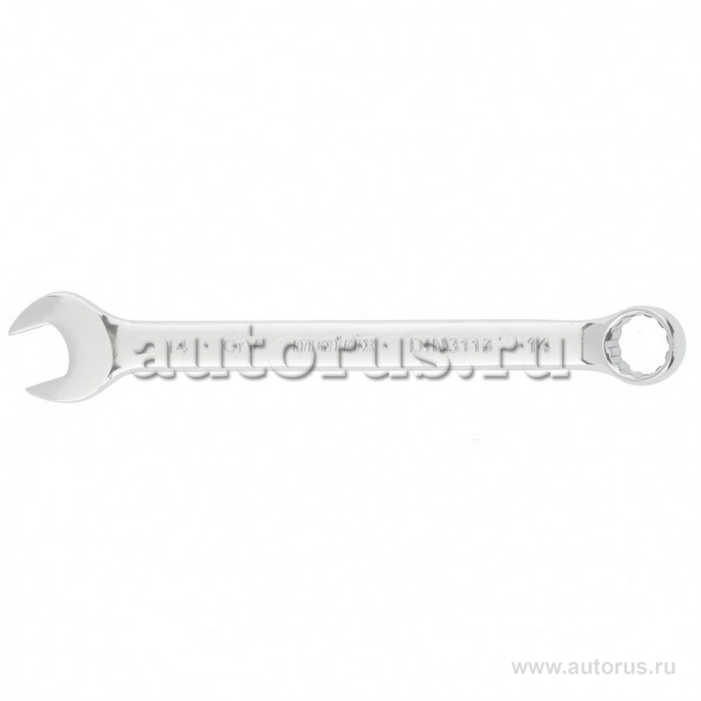 Ключ комбинированный, 14 мм, CrV, полированный хром MATRIX 15158