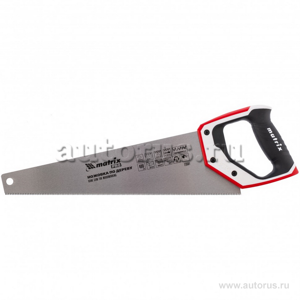 Ножовка по дереву, 400 мм, каленый зуб 3D, 11-12 TPI, трехкомпонентная рукоятка, Pro Matrix 23581 MATRIX 23581