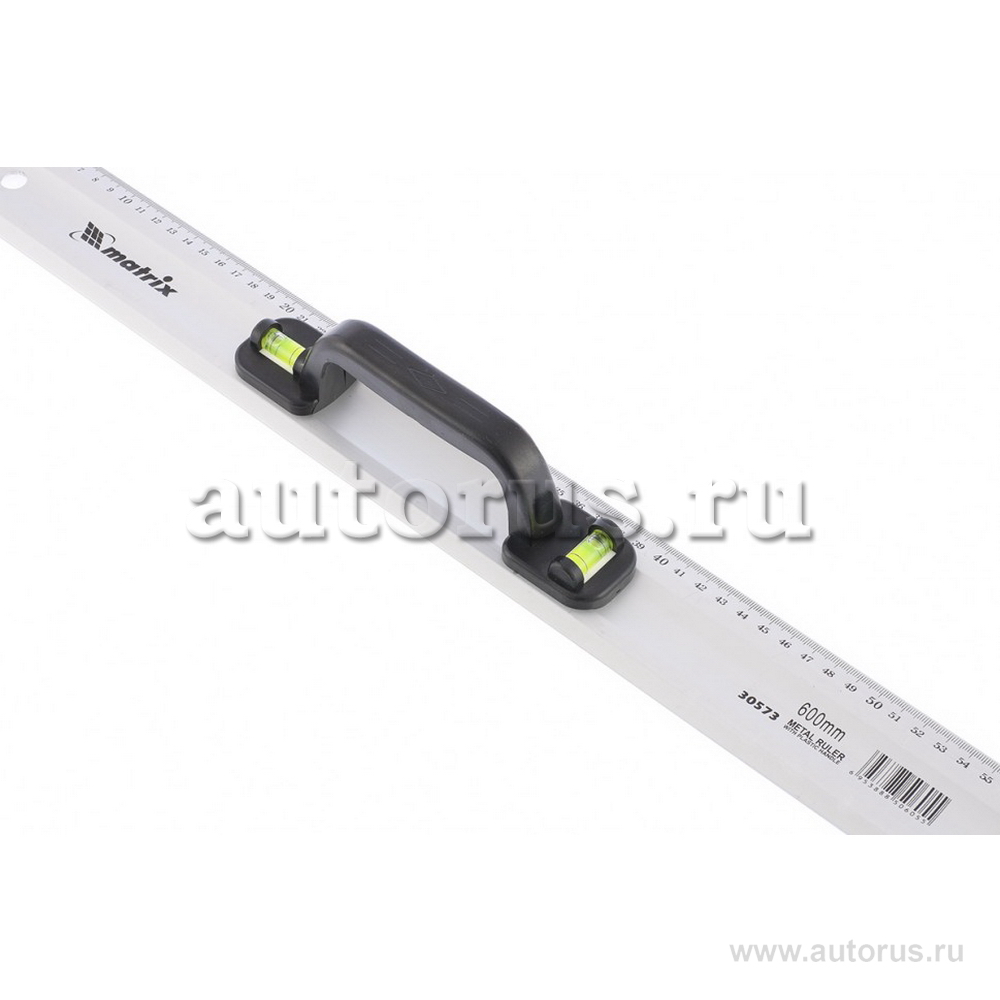 Линейка-уровень, 600 мм, металлическая, пластмассовая ручка 2 глазка MATRIX 30573