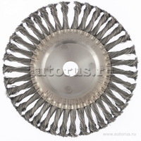 Щетка для УШМ 200 мм, посадка 22, 2 мм, плоская, крученая металлическая проволока MATRIX 74638