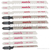 Набор полотен для электролобзика универсальный, 10 шт, T-SET1001 MATRIX 78246