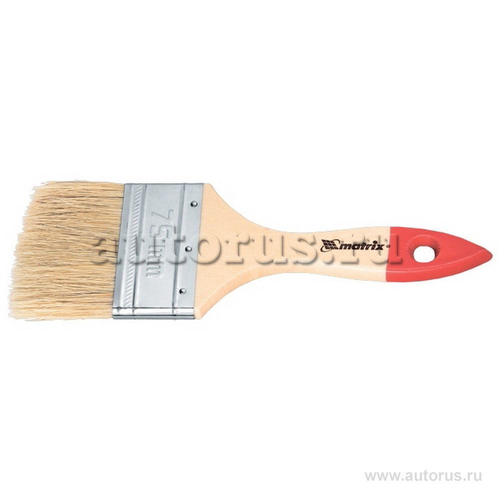 Кисть плоская Стандарт 3/4, 20 мм, натуральная щетина,, деревянная ручка MATRIX 82515