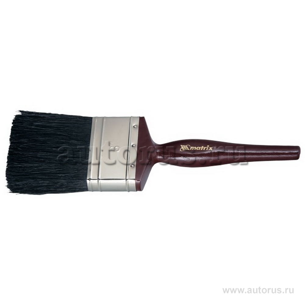 Кисть плоская Декор 1, 25 мм, натуральная черная щетина,, деревянная ручка MATRIX 82620