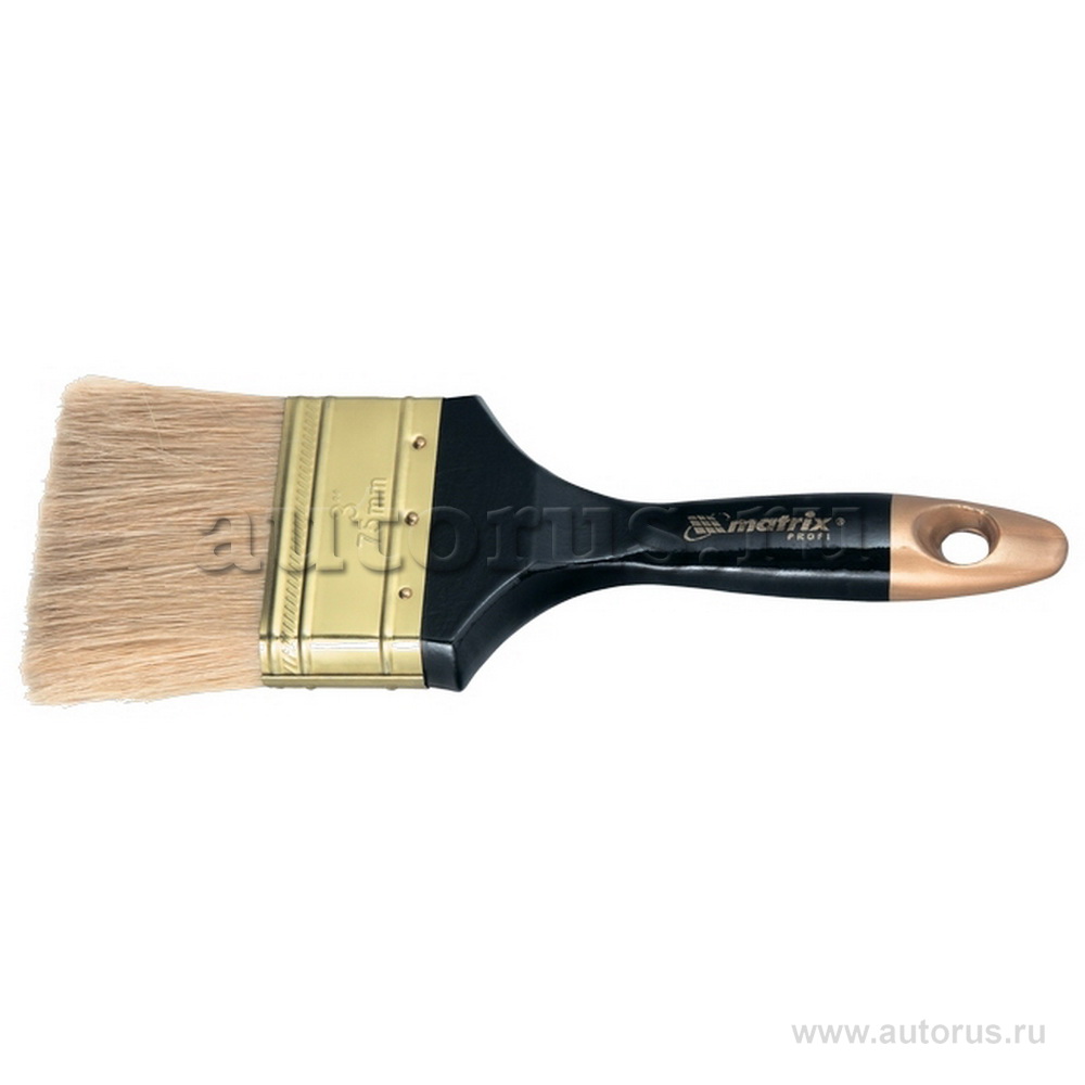 Кисть плоская Профи 2, 5, натуральная щетина,, деревянная ручка MATRIX 83153