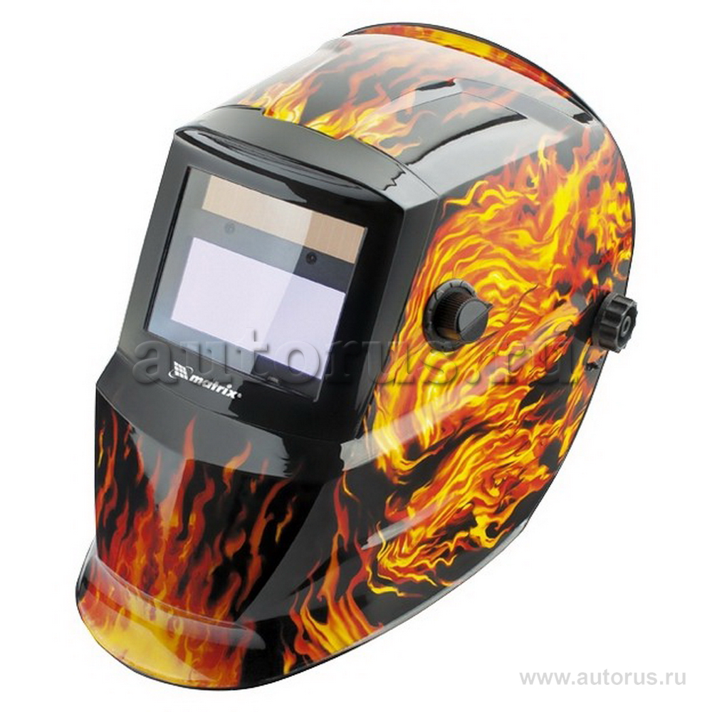 Щиток защитный лицевой, маска сварщика с автозатемнением, пламя MATRIX 89137
