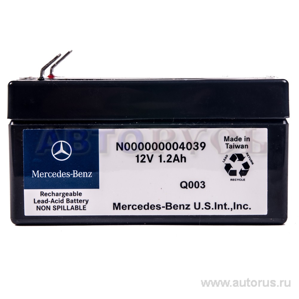 Аккумулятор MERCEDES-BENZ STANDARD 1 А/ч обратная R+ EN12 А 120x50x50 N000000 004039