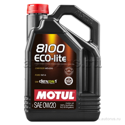 Масло моторное Motul 8100 Eco-Lite SN/CF 0W20 синтетическое 5 л 108536