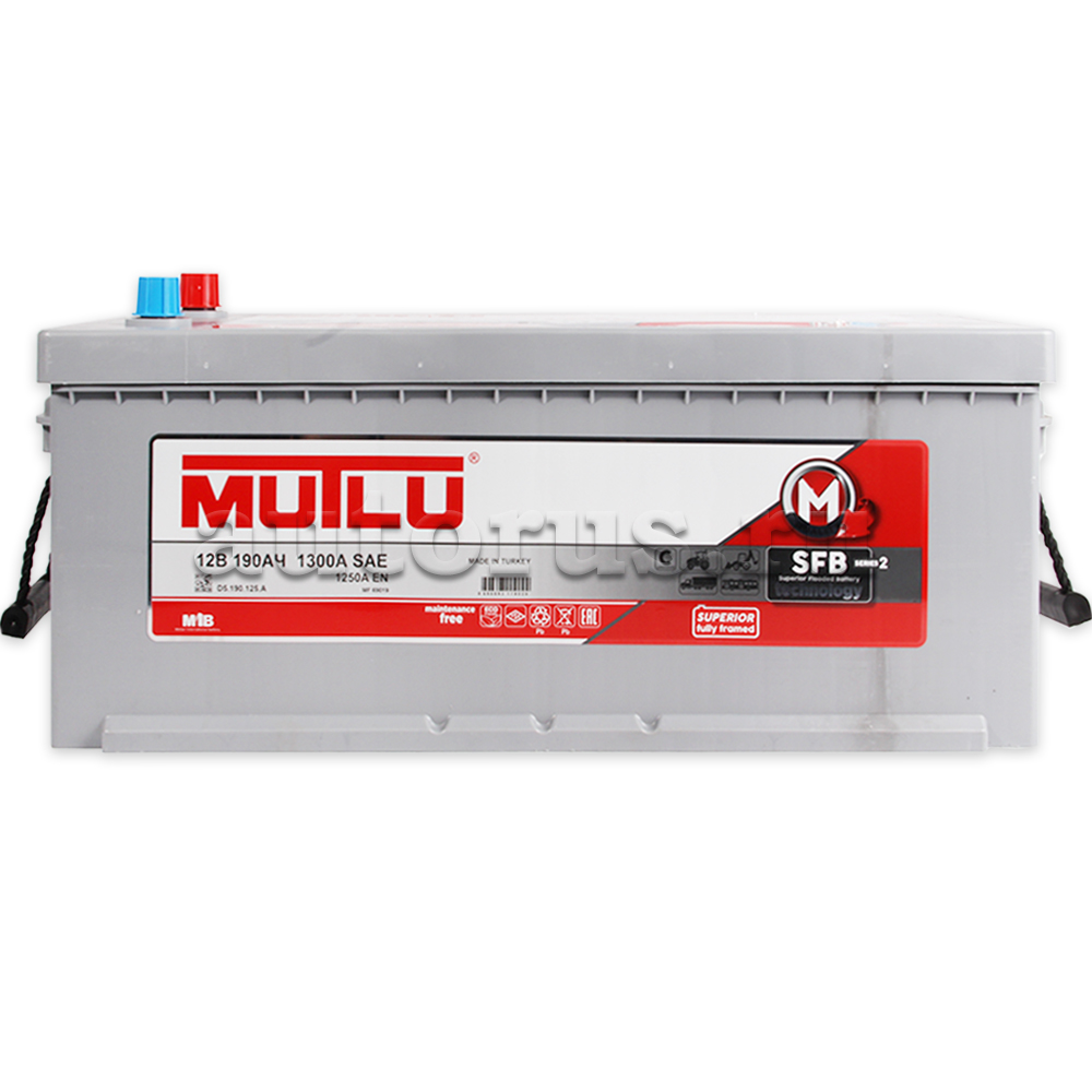 Аккумулятор MUTLU SFB 190 А/ч 690 103 125 L+ EN 1 250A 513x223x223 MF69018 1D5.190.125.A