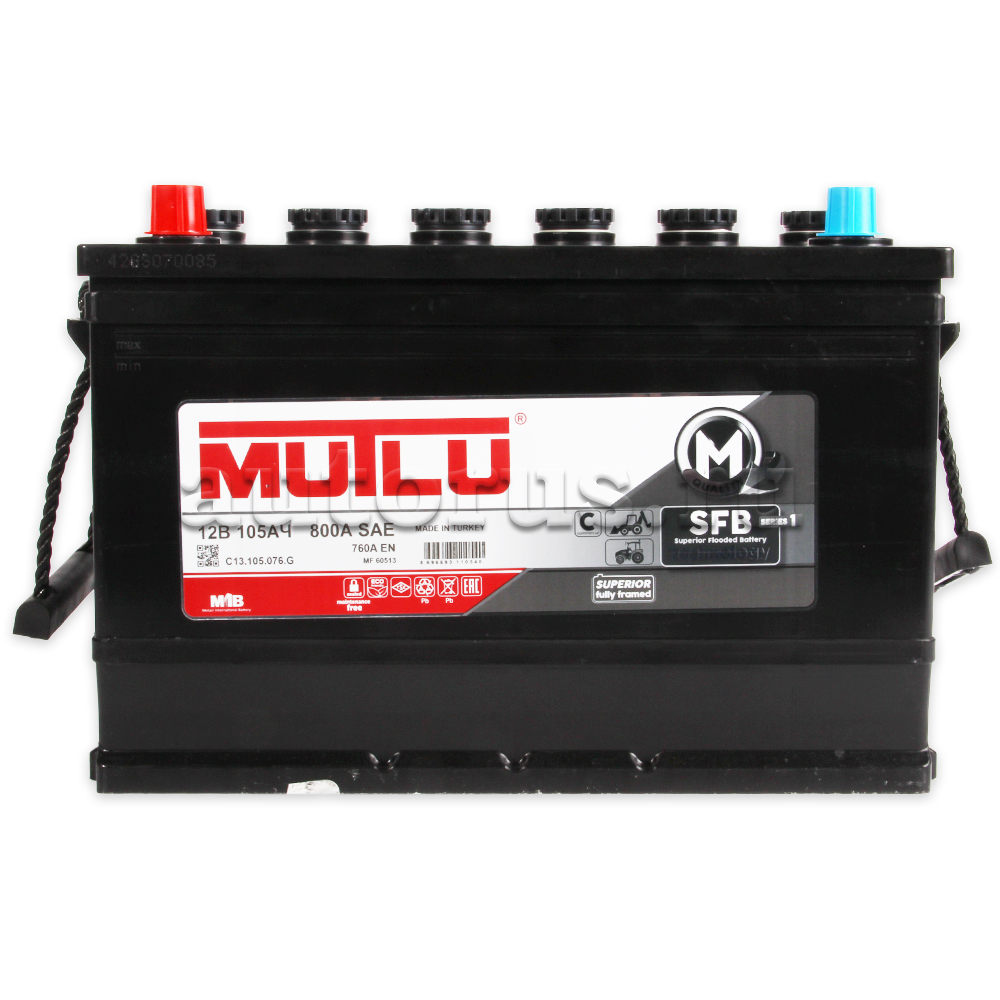 Аккумулятор MUTLU SFB 105 А/ч 605 106 076 прямая L+ EN 760A 347x177x232 C13.105.076.G