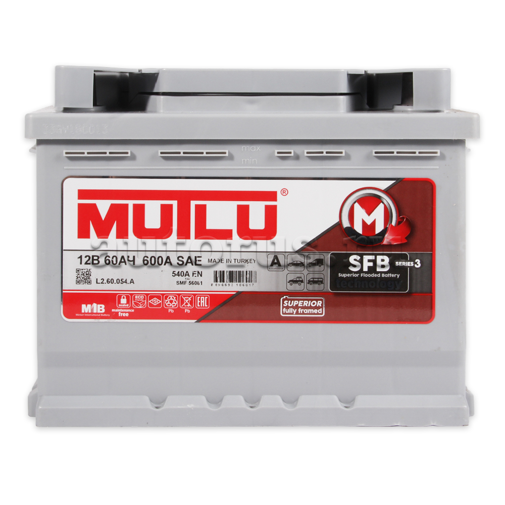 Аккумулятор MUTLU SFB 60 А/ч 560 137 052 обратная R+ EN 540A 242x175x190 L2.60.054.A