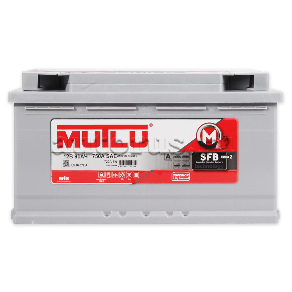Аккумулятор MUTLU SFB 90 А/ч 590 114 072 обратная R+ EN 720A 353x175x190 SMF59018 L5.90.072.A