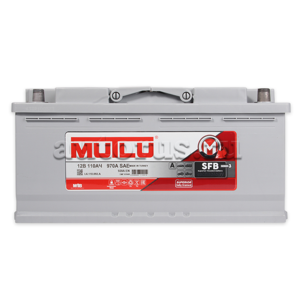 Аккумулятор MUTLU SFB 110 А/ч 610 111 092 обратная R+ EN 920A 394x175x190 LS6-110A L6.110.092.A