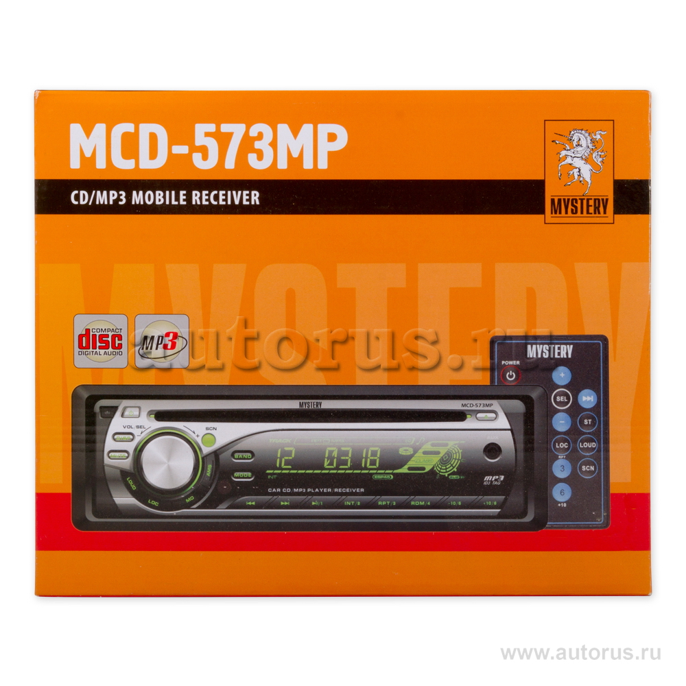 Автомагнитола CD, MP3 MYSTERY MCD-573МР, 4x50 Вт.