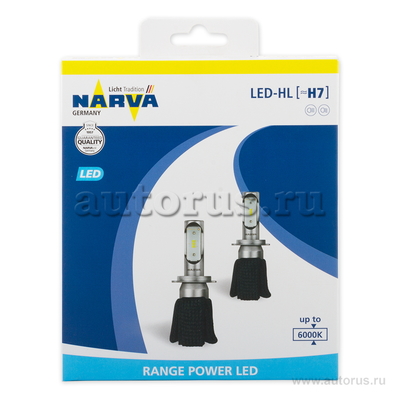 Лампа светодиодная 12V H7 1W 6000K NARVA Range Power LED 2 шт. картон 180053000
