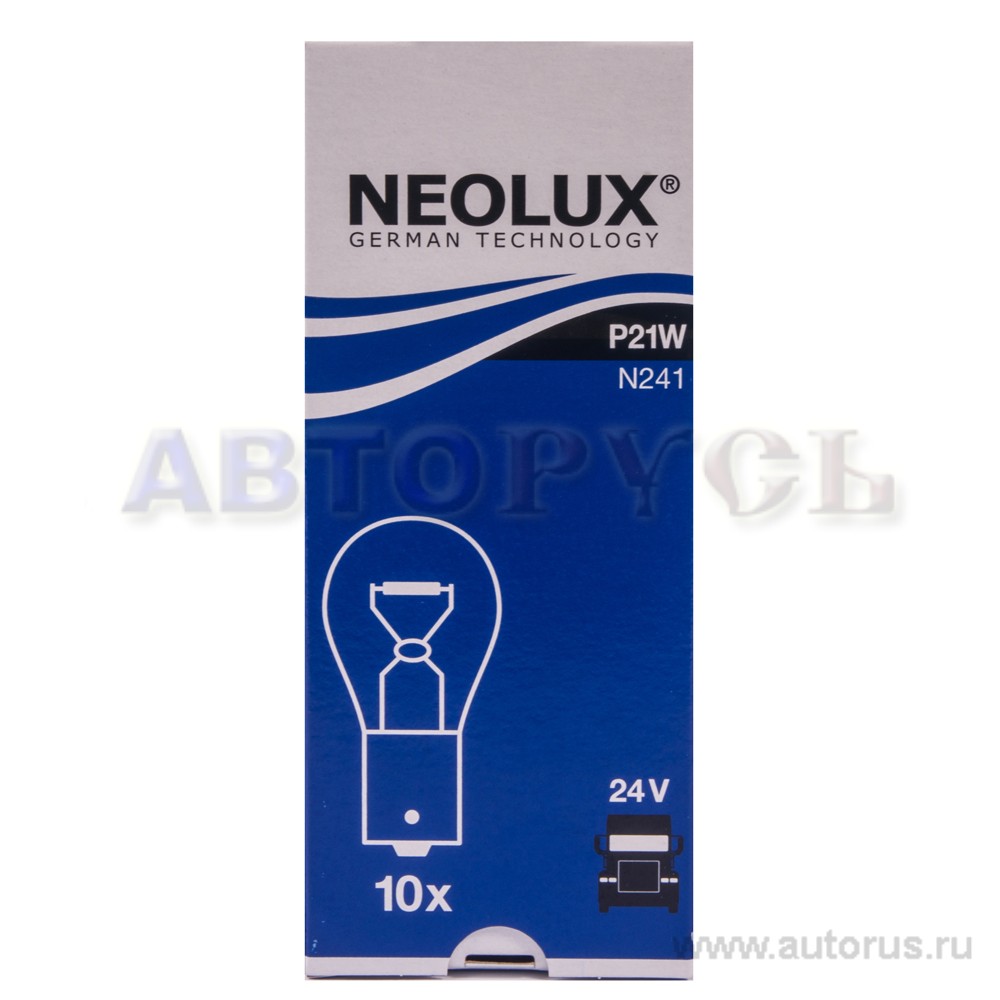 Лампа 24V P21W 21W BA15s NEOLUX Standart 1 шт. картон N241