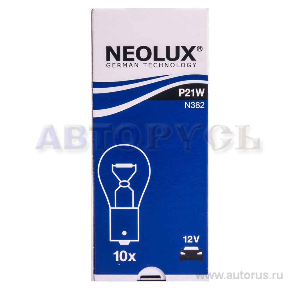 Лампа 12V P21W 21W BA15s NEOLUX Standart 1 шт. картон N382