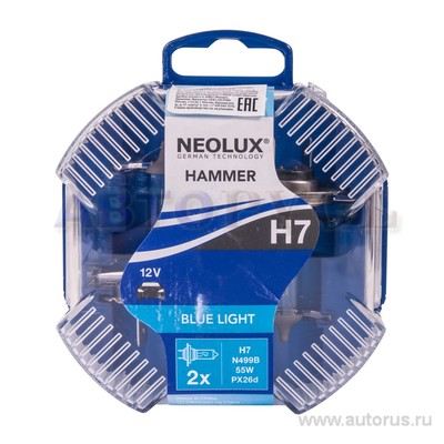 Лампа 12V H7 55W PX26d NEOLUX HAMMER 2 шт. DUOBOX N499B